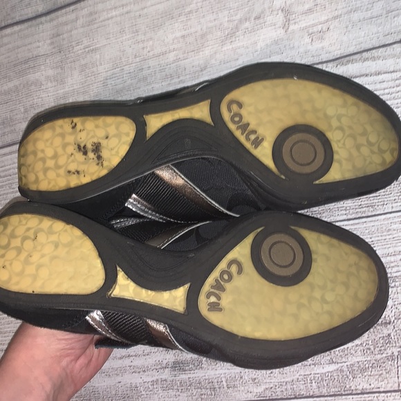 Coach Velcro silver black Jenney sneakers size 7M - Picture 3 of 6